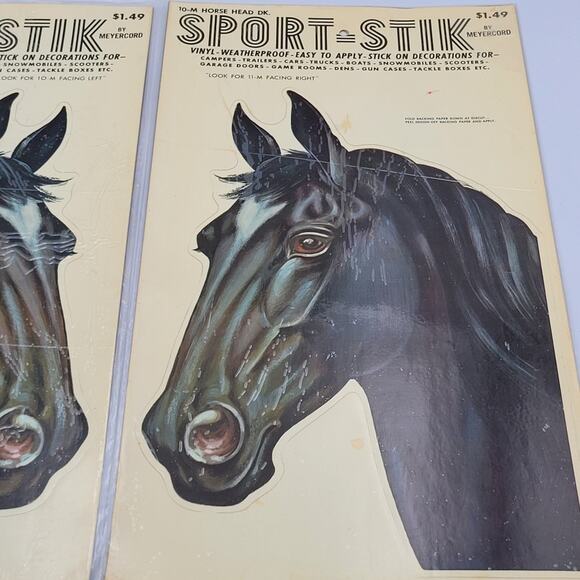 Vintage Meyercord Horse Head Decals Set of Two Sport-Stik NWT - Picture 3 of 7